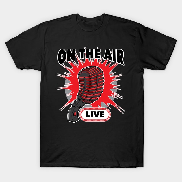 On The Air Live Vintage Microphone T-Shirt by eShirtLabs